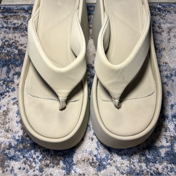 Zara Tan Platform Sandals Size 7.5 - Picture 5 of 11